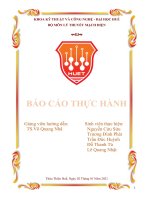 BÁO cáo THỰC HÀNH lý THUYẾT MẠCH điện 