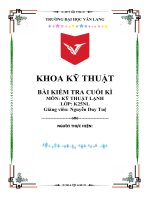 Bài tập lớn môn kỹ thuật lạnh 