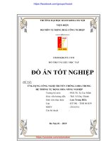 ỨNG DỤNG CÔNG NGHỆ TRUYỀN THÔNG LORA TRONG hệ THỐNG tự ĐỘNG hóa NÔNG NGHIỆP 