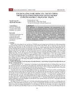 Ứng dụng công nghệ thông tin - truyền thông trong quản lí hoạt động đào tạo sau đại học ở trường Đại học Y Phạm Ngọc Thạch