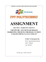 CHUYÊN đề xây DỰNG kế HOẠCH MARKETING nội DUNG CHO BLOG cá NHÂN cảm ơn CHÚNG TA của năm ấy 