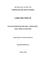 Cán cân thương mại Việt Nam – Trung Quốc: Thực trạng và giải pháp.
