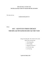 Tiểu luận kinh doanh quốc tế  KFC Nhượng quyền kinh doanh tại việt nam