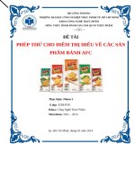 Thực hành đánh giá cảm quan thực phẩm  Phép thử cho điểm thị hiếu