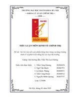 Đề tài vai trò của nền sản phẩm hàng hóa trong sự tăng trưởng kinh tế và phát triển đồng bộ các loại thị trường 