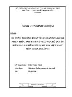 SKKN sử DỤNG PHƯƠNG PHÁP TRỰC QUAN NÂNG CAO NHẬN THỨC học SINH về  bảo vệ CHỦ QUYỀN BIỂN đảo và BIÊN GIỚI QUỐC GIA VIỆT NAM 
