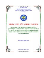 Khóa luận phân tích các nhân tố ảnh hưởng đến quyết định gửi tiền tiết kiệm của khách hàng cá nhân tại ngân hàng nông nghiệp và phát triển nông thôn chi nhánh bắc sông hương   thừa thiên huế 