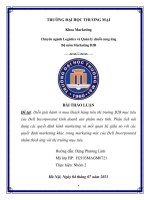 Diễn giải hành vi mua khách hàng trên thị trường b2b mục tiêu của dell incorporated kinh doanh sản phẩm máy tính 