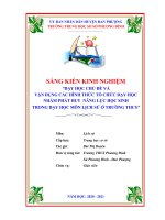 Sáng kiến kinh nghiệm THCS: Dạy học chủ đề và vận dụng các hình thức tổ chức dạy học nhằm phát huy phát huy năng lực học sinh trong dạy học môn Lịch sử ở trường THCS