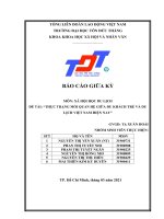 ĐỀ tài THỰC TRẠNG mối QUAN hệ GIỮA DU KHÁCH TRẺ và DU LỊCH VIỆT NAM HIỆN NAY 