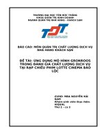 BÁO cáo CUỐI kỳ QUẢN TRỊ CHẤT LƯỢNG DỊCH vụ NHÀ HÀNG KHÁCH sạn  ĐÁNH GIÁ CHẤT LƯỢNG TẠI LOTTE CINEMA