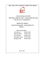 BÁO cáo bài tập lớn môn học KHO dữ LIỆU và KHAI PHÁ dữ LIỆU CHỦ đề DATA WAREHOUSE 
