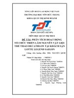 BÁO CÁO GIỮA KÌ 30% MÔN HỌC QUẢN TRỊ MICE ĐỀ TÀI: PHÂN TÍCH HOẠT ĐỘNG           TỔ CHỨC TRIỂN LÃM NGUYÊN VẬT LIỆU  THỂ THAO DECATHLON TẠI KHÁCH SẠN  LOTTE LEGEND SAIGON