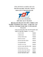 BÁO CÁO CUỐI KÌ 50% MÔN HỌC QUẢN TRỊ MICE ĐỀ TÀI: KẾ HOẠCH TỔ CHỨC TRIỂN LÃM MARRY WEDDING DAY 2018 – 12 ĐỘ YÊU TẠI TRUNG TÂM HỘI NGHỊ TIỆC CƯỚI GRAND PALACE