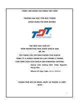 BÀI BÁO CÁO CUỐI KỲ MÔN MARKETING NHÀ HÀNG KHÁCH SẠN ĐỀ TÀI:  XÂY DỰNG CÁC GÓI BÁN PHÒNG CHO KHÁCH  CÔNG TY  KHÁCH ĐOÀN DU LỊCH TRONG 3 THÁNG  CUỐI NĂM 2020 CỦA KHÁCH SẠN PARADISE CENTRAL