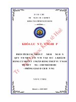 Khóa luận phân tích các nhân tố ảnh hưởng đến quyết định gửi tiền tiết kiệm của khách hàng cá nhân tại ngân hàng thương mại cổ phần việt nam thịnh vượng (VPBank) chi nhánh t t huế   PGD bến ngự 