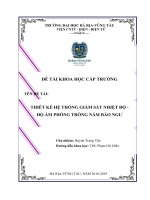 THIẾT kế hệ THỐNG GIÁM sát NHIỆT độ   độ ẩm PHÒNG TRỒNG nấm bào NGƯ 