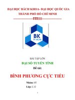 BÀI tập lớn đại số TUYẾN TÍNH đề tài  BÌNH PHƯƠNG cực TIỂU 