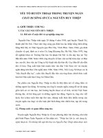 TIỂU LUẬN văn học  yếu tố HUYỀN THOẠI TRONG TRUYỆN NGẮN CHẢY đi SÔNG ơi của NHÀ văn NGUYỄN HUY THIỆP