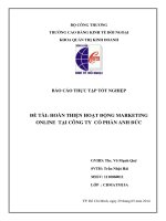 HOÀN THIỆN HOẠT ĐỘNG MARKETING ONLINE  tại CÔNG TY