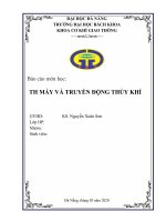 Báo cáo môn học thực hành máy và TRUYỀN ĐỘNG THỦY KHÍ 