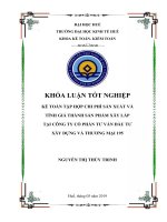 Khóa luận kế toán chi phí sản xuất và tính giá thành sản phẩm xây lắp tại tại công ty cổ phần tư vấn đầu tư xây dựng và thương mại 195 