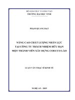 Nâng cao chất lượng nhân lực tại công ty trách nhiệm hữu hạn một thành viên xây dựng coecco lào 