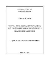 Quản lí công tác xây dựng văn hóa nhà trường trung học cơ sở oqr quận 6 thành phố hồ chí minh 