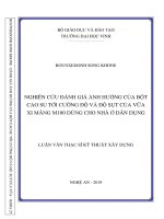 Nghiên cứu đánh giá ảnh hưởng của bột cao su tới cường độ và độ sụt của vữa xi măng m100 dùng cho nhà ở dân dụng 