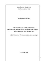 Xây dựng bài tập đánh giá năng lực theo chương trình đánh giá học sinh quốc tế (pisa) phần nhiệt học vật kí lớp 10 thpt 