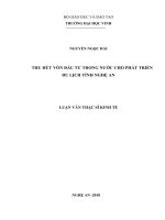 Thu hút vốn đầu tư trong nước cho phát triển du lịch tỉnh nghệ an 