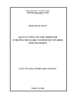 Quản lý công tác chủ nhiệm lớp ở trường trung học cơ sở huyện yên định tỉnh thanh hóa 