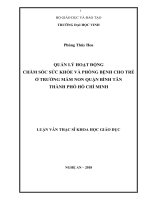 Quản lý hoạt động chăm sóc sức khỏe và phòng bệnh cho trẻ ở trường mầm non quận bình tân thành phố hồ chí minh 