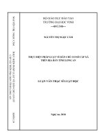 Thực hiện pháp luật về dân chủ cơ sở cấp xã trên địa bàn tỉnh long an 