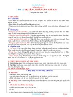 Giáo án GDCD 6 bài 11 quyền cơ bản của trẻ em sách chân trời sáng tạo 