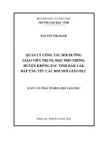 Quản lý công tác bồi dưỡng giáo viên trung học phổ thông huyện krông pắc tỉnh đắk lawsk đáp ứng yêu cầu đổi mới giáo dục 