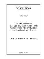 Quản lý hoạt động giáo dục pháp luật cho học sinh trung học phổ thông thành phố vũng tàu, tỉnh bà rịa vũng tàu 