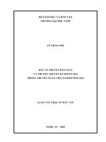 Dấu ấn truyện dân gian và truyện truyền kì trung đại trong truyện ngắn việt nam đương đại 