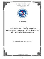 Thực hiện nguyên tắc bảo đảm tranh tụng trong xét xử vụ án dân sự từ thực tiễn tỉnh đồng nai 