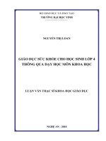 Giáo dục sức khỏe cho học sinh lớp 4 thông qua dạy học môn khoa học 