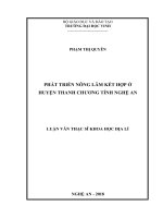 Phát triển nông lâm kết hợp ở huyện thanh chương tỉnh nghệ an 