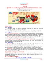 Giáo án GDCD 6 bài 10 quyền và nghĩa vụ cơ bản của công dân việt nam sách chân trời sáng tạo 