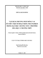 Vận dụng phương pháp đóng vai tổ chức một số hoạt động trải nghiệm trong dạy học chương nitơ    photpho hóa học 11 trường thpt 