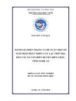 Đánh giá hiện trạng và đề xuất một số giải pháp phát triển cây lạc trên địa bàn các xã ven biển huyện diễn châu, tỉnh nghệ an 