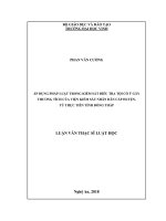 Áp dụng pháp luật trong kiểm sát điều tra tội cố ý gây thương tích của viện kiểm sát nhân dân cấp huyện, từ thực tiễn tỉnh đồng tháp 