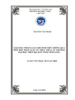 Giáo dục pháp luật cho sinh viên thông qua môn học pháp luật từ thực tiễn các trường đại học trên địa bàn tỉnh vĩnh long   l 