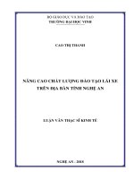 Nâng cao chất lượng đào tạo lái xe trên địa bàn tỉnh nghệ an 