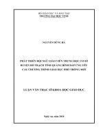 Phát triển đội ngũ giáo viên trung học cơ sở huyện bố trạch tỉnh quảng bình đáp ứng yêu cầu chương trình giáo dục phổ thông mới 