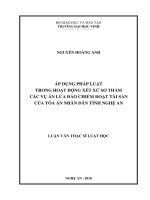 Áp dụng pháp luật trong hoạt động xét xử sơ thẩm các vụ án lừa đảo chiếm đoạt tài sản của tòa án nhân dân tỉnh nghệ an 