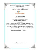 Hoạch định chiến lược PR của chuỗi dịch vụ cafe nhượng quyền trung nguyên LEGEND của công ty cổ phần trung nguyên FRANCHISING